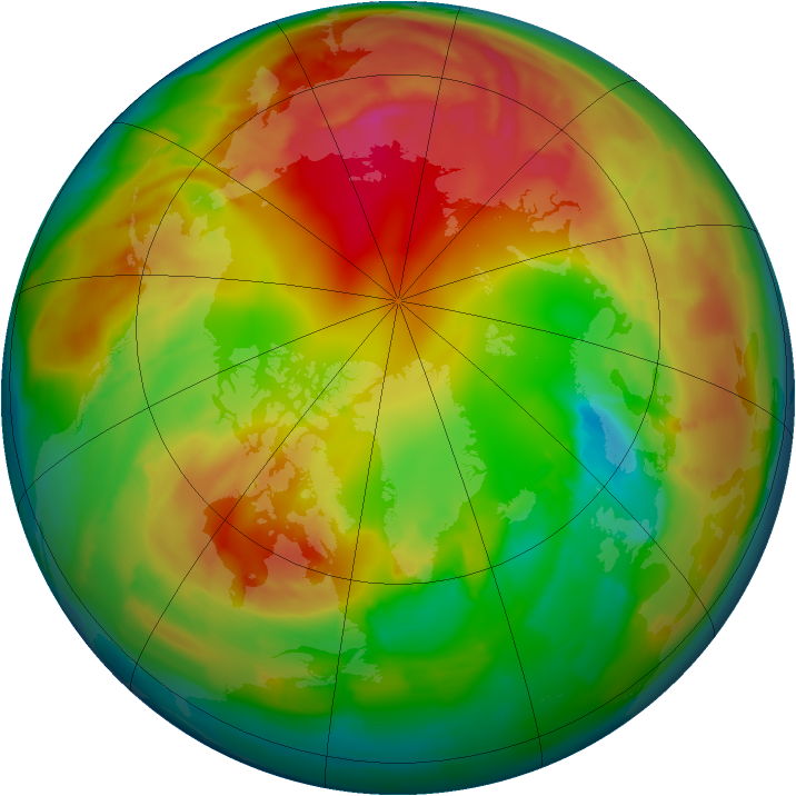 Arctic ozone map for 09 February 2012